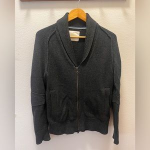 Banana Republic Heritage charcoal zip up shawl collar cardigan